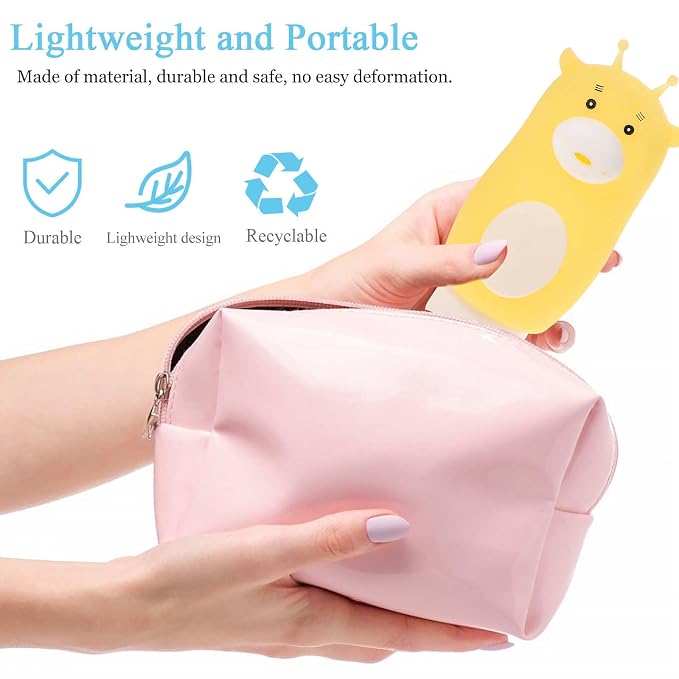 PRETYZOOM Travel Toiletry Bottles Set of 3 Refillable Portable Lotion Shampoo Dispenser Bottles with Cartoon Rabbit Shiba Inu Bear Design Lightweight Squeeze Bottles for Travel 5.31X2.08X1.77In