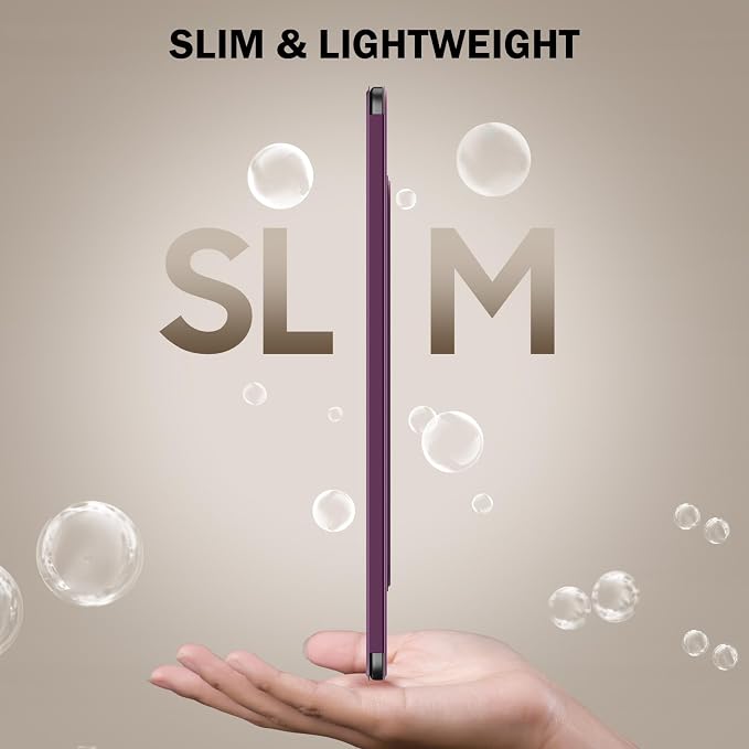 MoKo Magnetic Case for All-New 11" Kindle Scribe 2025(3rd Generation) & Kindle Scribe Colorsoft 2025(1st Generation) - Slim Folio Premium PU Leather Cover with Pen Clasp & Auto Sleep Wake, Dark Purple