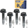 4PCS UF668 Ignition Coils + 4PCS 7092 Iridium Spark Plugs Ignition Coils Pack Fits for 2010 2011 2012 Legacy Outback 2.5L, Coil Pack Set Replace OE UF-668 22433AA620 22433AA621