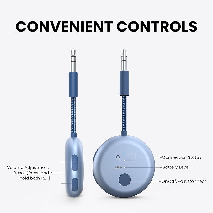 Avantree SoundJet R1 – 25Hr Airplane Bluetooth Adapter for All AirPods | Qualcomm Chipset & aptX Adaptive, Wireless Audio Transmitter for Flight Travel, Works with Bose & Other Headphones