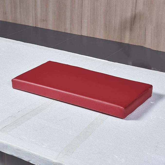 SAMTY Waterproof Faux PU Leather Piano Bench Cushions with Ties for Kids Wooden Shoe Stool Pad 28"X 12" inch, Red