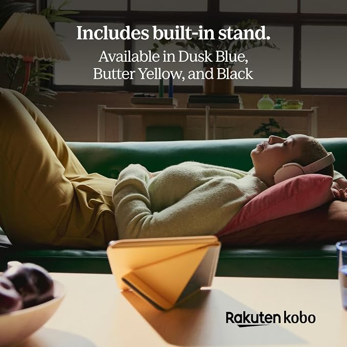 Kobo Libra Colour SleepCover Case | Dusk Blue | Sleep/Wake Technology | Built-in 2-Way Stand | Vegan Leather | Compatible with 7” Kobo Libra Colour eReader