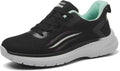 Treesky Black Non Slip Work Shoes for Women, Restaurant & Kitchen Sneakers | Slip resistant soles, lightweight cushioning, breathable knit, removable insole, for nursing, food service & long shifts