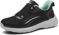 Treesky Black Non Slip Work Shoes for Women, Restaurant & Kitchen Sneakers | Slip resistant soles, lightweight cushioning, breathable knit, removable insole, for nursing, food service & long shifts