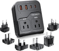 2000W Voltage Converter US to Europe, 220V to 110V Converter for Hair Dryer, 7-in-1 European Travel Plug Adapter with 3AC/2USB-A/2USB-C (PD20W), Travel Essentials