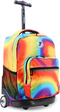 J World Sunrise Kids Rolling Backpack for Girls Boys. Roller Bookbag With Wheels For School, Heat