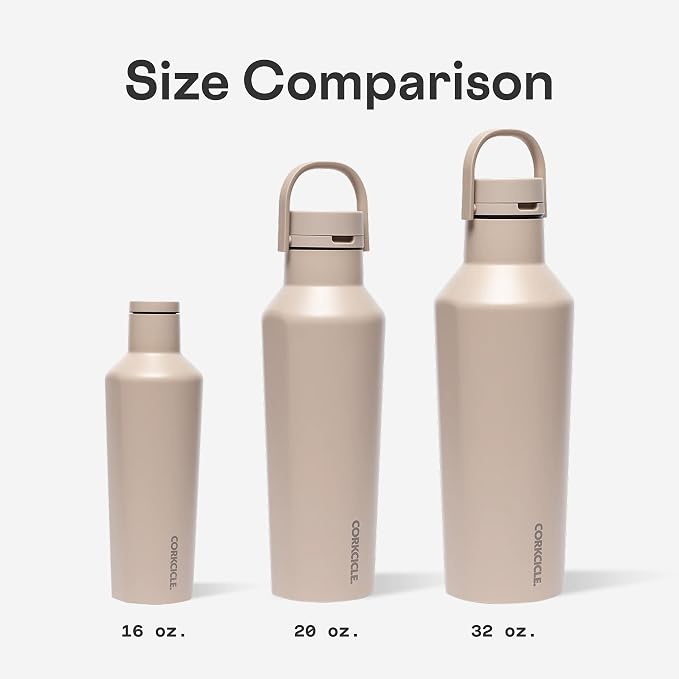 Corkcicle Sport Canteen - Keeps Drinks Cold 25 Hours - Stainless Steel Water Bottle - Triple-Insulated - Spill-Proof - Summer Drinkware Gift - Keeps Drinks Ice Cold - 32 oz - Powder Blue