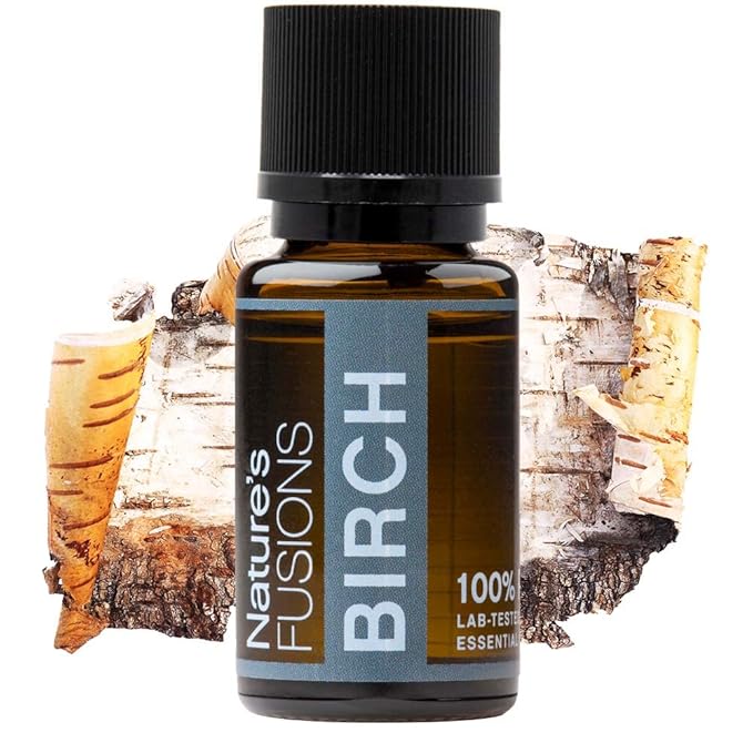 Nature’s Fusions Sweet Birch Essential Oil for Pain, Muscle Relief and Skin Care - 3rd Party Tested - Guaranteed 100% Pure and Natural Therapeutic Grade 15ml - Aromatherapy and Topical