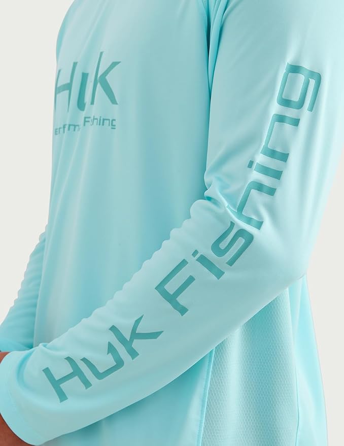 HUK Mens Pursuit Vented Long Sleeve Hoodie, Fishing Shirt with Hood