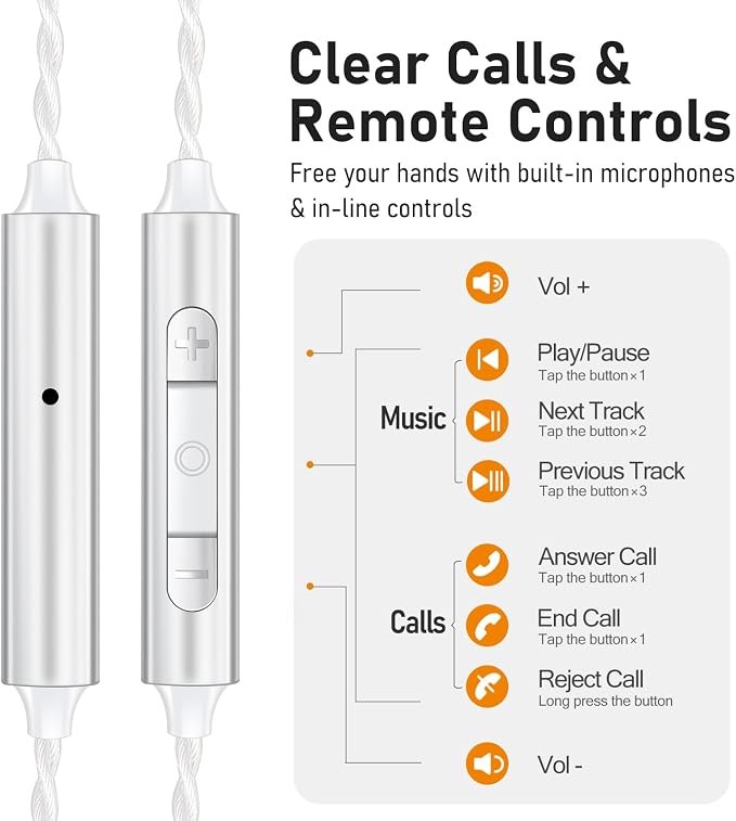 Vibes 202MC USB-C Wired Earbuds - USBC HiFi in Ear Headphones for iPhone 17/16/15 - Noise Isolating Ear Buds w/ Mic - Clear Sound, Deep Bass & Comfort-Fit Earphones - Silver Plated Cord, Carrying Case
