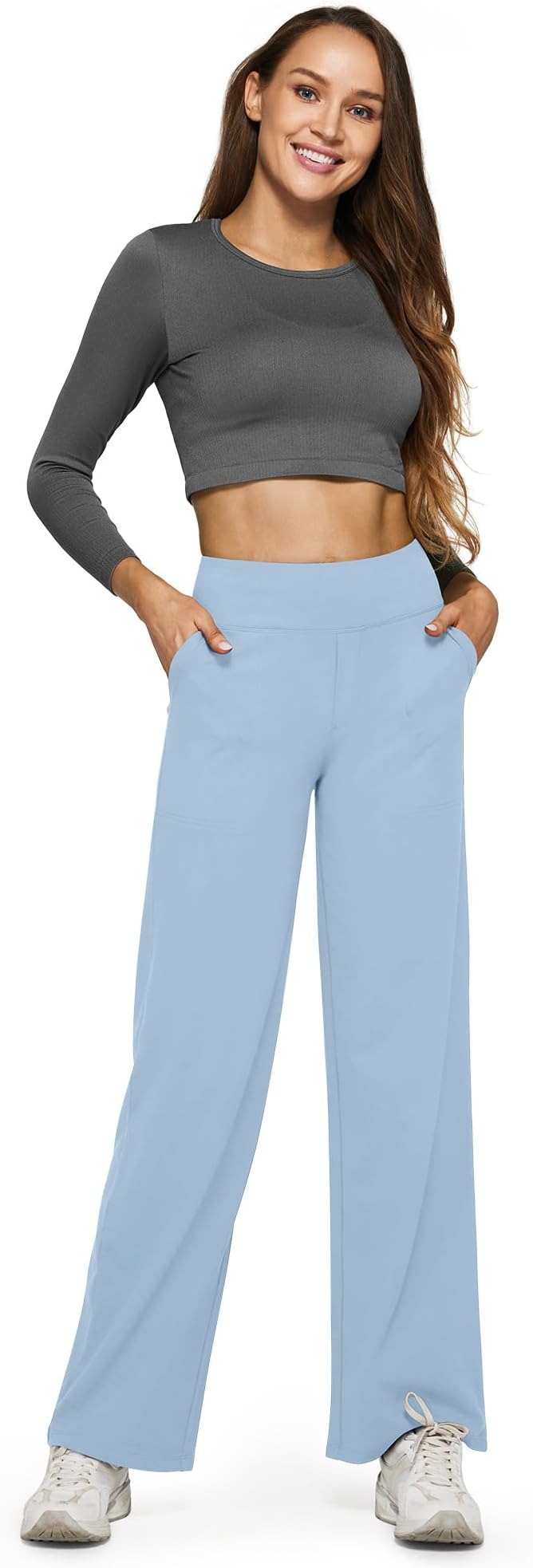 G4Free EverGoing Yoga Pants Women Wide Leg Pants with Pockets High Waist Stretch Dress Casual Sweatpants Petite/Regular/Tall