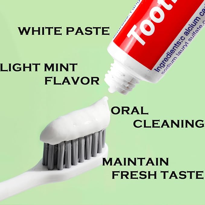 200 Tubes Bulk Travel Size Toothpaste, Miniature 0.88 oz (25 g) Small 1.3x3.93 Inches Peppermint Mini Disposable for Hotel, Guests, Homeless, Charity