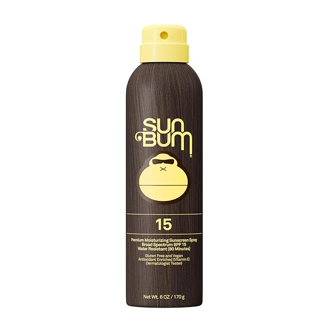 Sun Bum Original SPF 15 Sunscreen Body Spray - Broad Spectrum Moisturizing Sunscreen with Vitamin E - Hawaii 104 Act Compliant (Made without Octinoxate & Oxybenzone) - 6 oz