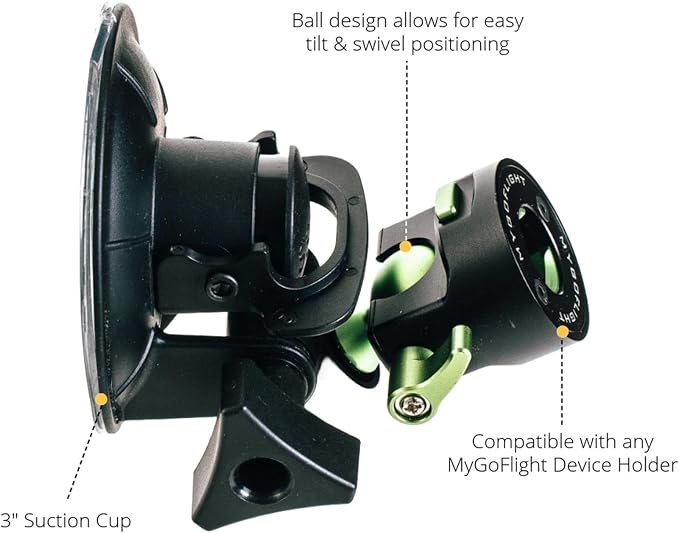 MNT-1813 Sport Compact Suction Mount - Flight Travel iPad/Mobile/GPS Mounting Device for Flat Surfaces