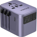 Universal Travel Adapter, VINTAR International Power Adapter with 6A 3 USB C and 2 USB Ports, All in One Travel Essentials Plug Adapter, Worldwide Outlet Converter for Europe UK USA AUS(Type C/G/A/I)