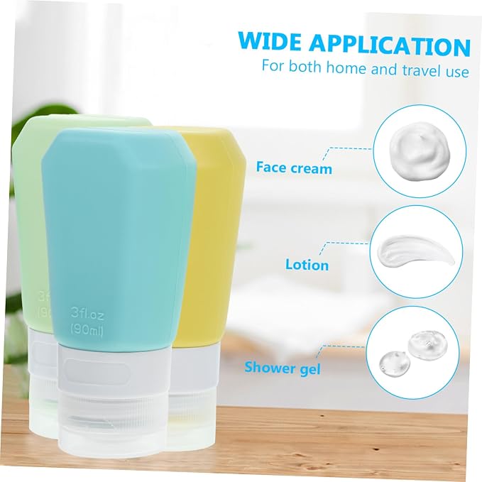 PRETYZOOM 6pcs Travel Toiletry Bottles Set Silicone Containers for Shampoo Lotion and Cream Leakproof Design for Easy Squeeze for Travel and Cosmetics
