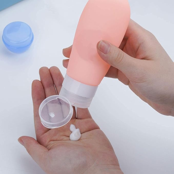 17 Pack Travel Bottles, TSA Carry On Containers, 3oz Leak Proof Travel Accessories Toiletries,Travel Shampoo And Conditioner Bottles, Travel Essentials, Squeezable Silicone Lotion Liquids Tubes