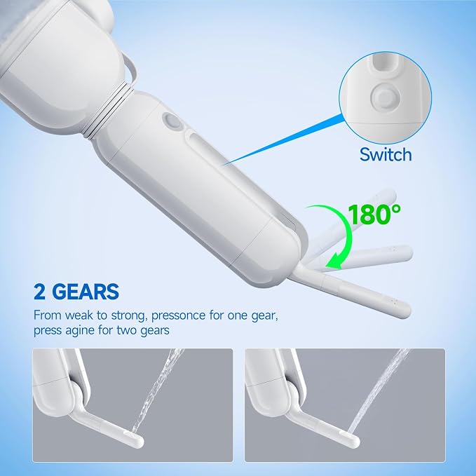 Morfone Portable Bidet for Travel, High Pressure Electric Handheld Sprayer 350ML with Dual Spray Modes, USB-C Rechargeable Waterproof Travel Bidet for Women, Men, Postpartum, Personal Hygiene(White)