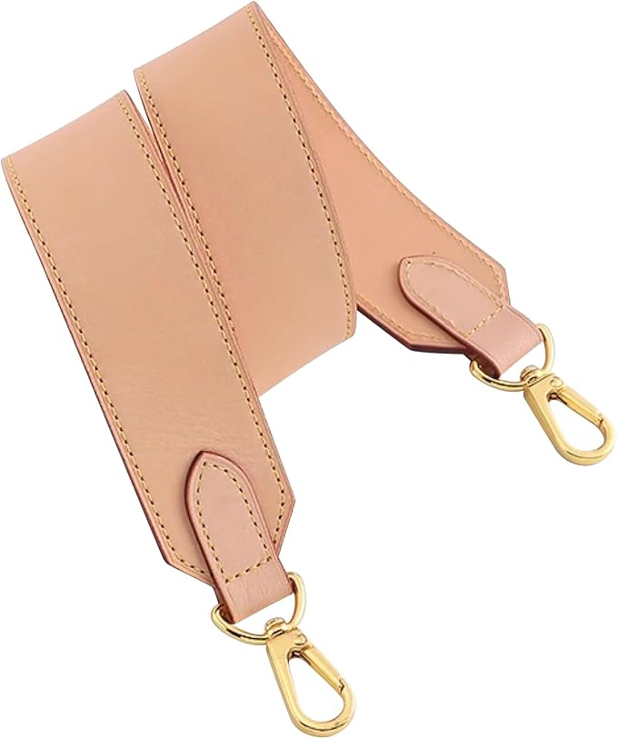 jiesinlov Vachetta Leather Wide Straps Replacement Bag Shoulder Strap for Neverful Speedy Graceful Tote Handbag(W1.5in,L25.6in-Apricot)