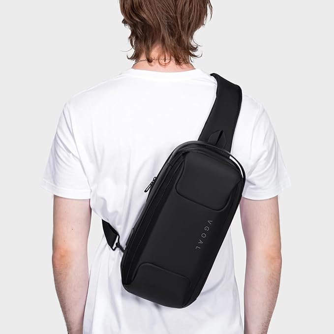 Kingsons Anti Theft Crossbody Bag Sling Bag for Men Anti Theft Sling Backpack Mini Backpack Daypack Crossbody for Travel Sport Running Hiking
