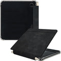 Folio Leather Case for 7" Kobo Libra Colour (2024) eReader - Ultra-Thin Enhanced Auto Sleep/Wake Cover with Transparent TPU Back, Magnetic Closure, Stylus Holder (Black)