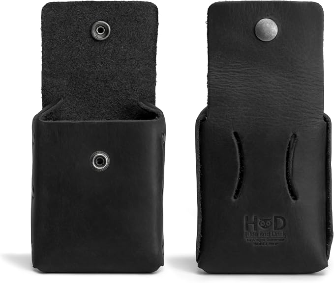 Hide & Drink, Waist Wallet, Holds Up to 20 Cards, Folded Bills & Coins, Charging Cables, Full Grain Leather, Handmade (Charcoal Black)