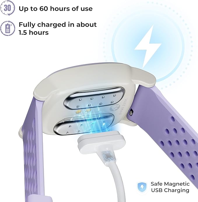 EmeTerm Explore Active FDA-Cleared Anti-Nausea Wristband Nickel-Free 5m Dive Ready Motion Sickness Relief Band Non-drowsy Drug-Free Fluoroelastomer Strap for Salt-Water Resistance (Glacier Purple)