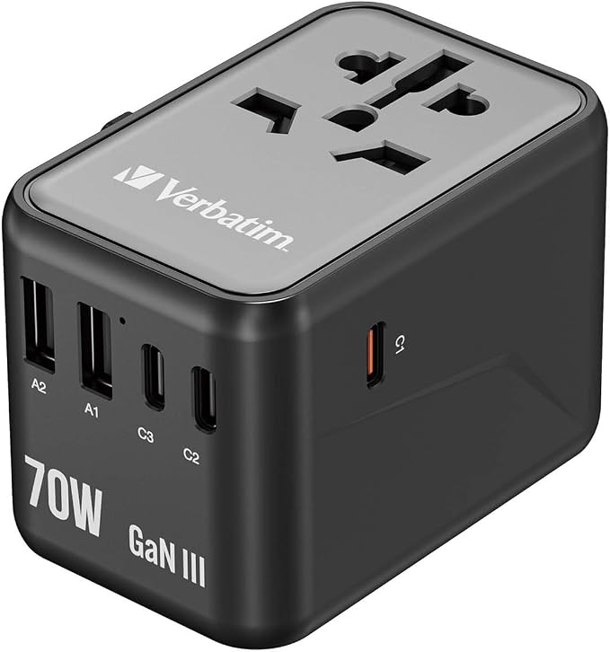 Verbatim UTA-09 GaN III 70W Universal Travel Adapter