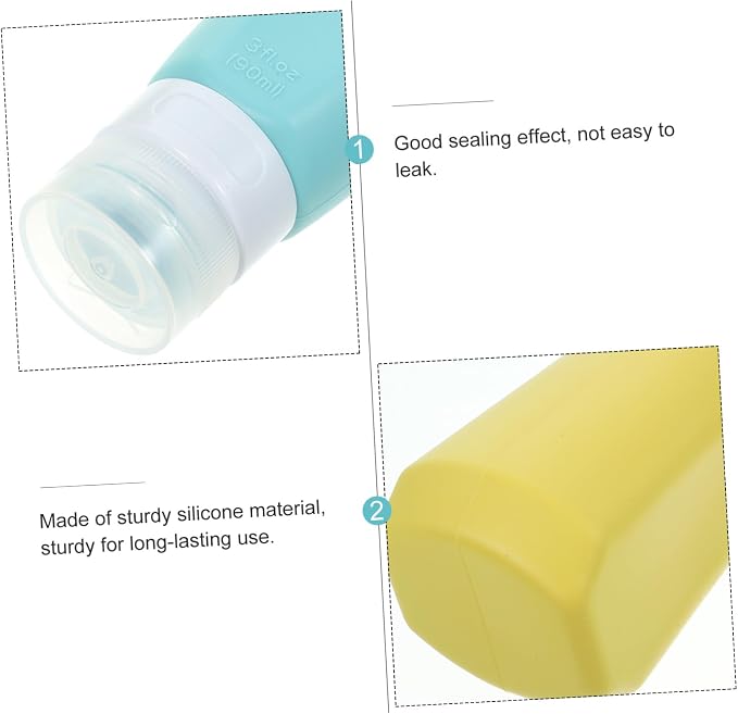 3pcs Silicone Travel Toiletries Set Shampoo Lotion Bottles Leak Containers for Face Wash Body Wash and Cosmetics for Travel and Go Use Style
