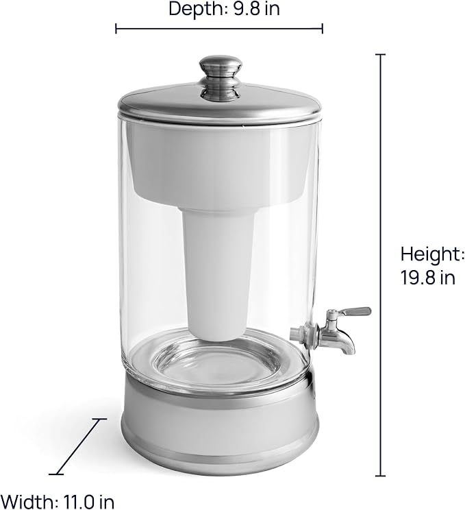 Culligan with ZeroWater Technology 40-Cup Glass Water Filter Dispenser – Includes 5-Stage Advanced Water Filter, Certified to Reduce Lead, Total PFAS (Forever Chemicals), Fluoride, and Chlorine
