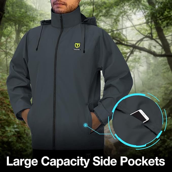 TIDEWE Rain Suit, Waterproof Breathable Lightweight 2 Pieces Rainwear