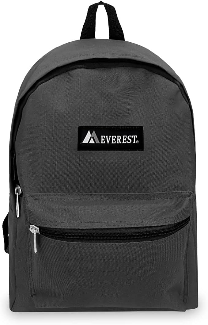 Everest Luggage Basic Backpack, Charcoal, Medium