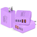 QZIIW USB C Wall Fast Charger Block, 100W 5-Port Type C Fast Charging Block 3 Pack-PD Power Charger Adapter QC 3.0 USB Multiport Charger Brick for iPhone 17 16, Samsung Series MacBook/Air, iPad, etc.