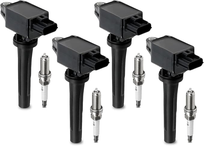 4PCS UF822 Ignition Coils + 4PCS 93501 Iridium Spark Plugs Ignition Coils Pack Fits for 2016 iA, 2017-2018 Yaris iA 1.5L, Coil Pack Set Replace OE 90118WB460 P51R18100