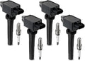 4PCS UF822 Ignition Coils + 4PCS 93501 Iridium Spark Plugs Ignition Coils Pack Fits for 2016 iA, 2017-2018 Yaris iA 1.5L, Coil Pack Set Replace OE 90118WB460 P51R18100
