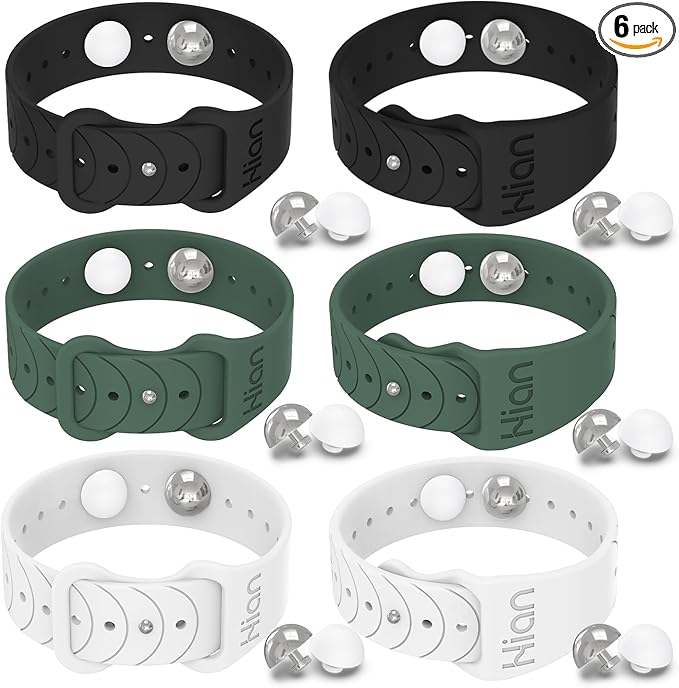 Hion Motion Sickness Bands Anti Nausea Acupressure Wristband Sea Sickness Wristbands Nausea Bands(3Pairs-Black+White+Green)