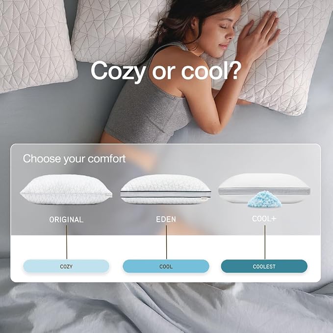 Coop Home Goods Original Cut-Out Adjustable Pillow, Queen Size Bed Pillows for Neck & Head Support, 18 x 28 “ Memory Foam Pillows - Medium Firm for Side Sleeper, CertiPUR-US/GREENGUARD Gold