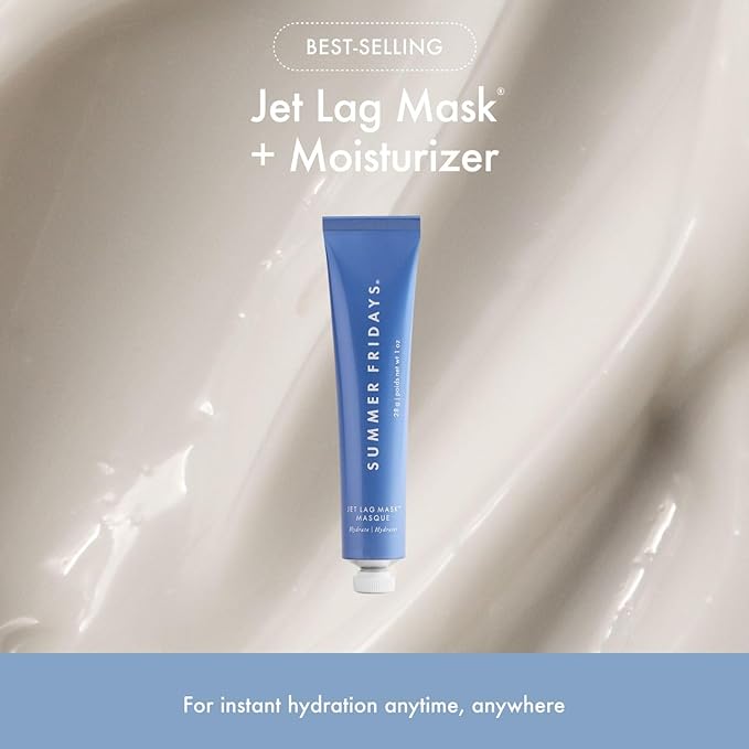 Summer Fridays Evening Duo, Travel Size Jet Lag Face Mask + Midnight Ritual Retinol Serum, Overnight Skin Care Set with Hyaluronic Acid + Niacinamide for Hydrated + Smooth Skin (2 Count)