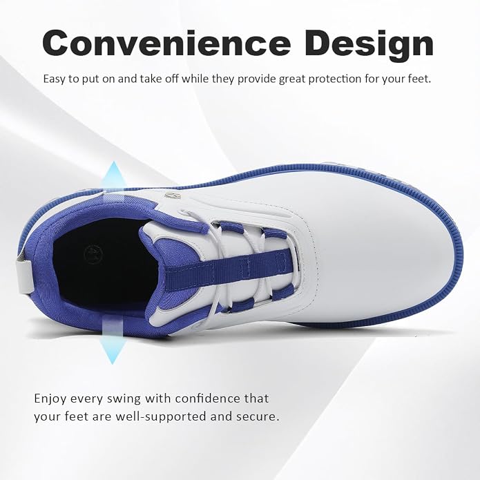ULTIANT Mens Golf Shoes Waterproof Fixed Spikeless Sole Comfortable Outdoor Sport Shoes Size7.5-13