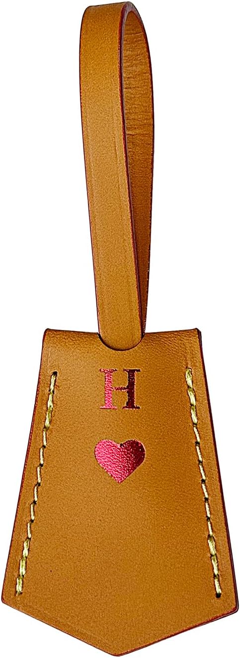 Vachetta Leather Personalized Luggage Tags Customized Charms for suitcases Monogram Tags Initials on Tags Premium Leather Unique Travel Gifts for Speedy Neverfull Handbags(Model B)