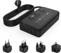 2000W 220V to 110V Converter for Hair Dryer, Voltage Converter US to Europe, Converter for European Travel with 2 USB-C 2 USB-A, Universal Travel Adapter with Type C/G/I/L (Black)