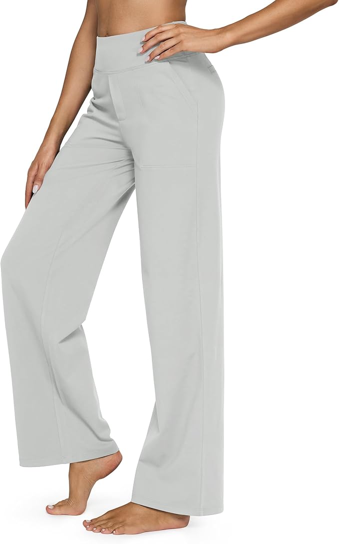 G4Free EverGoing Yoga Pants Women Wide Leg Pants with Pockets High Waist Stretch Dress Casual Sweatpants Petite/Regular/Tall