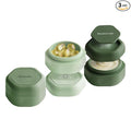Cadence Travel Containers Basic Skincare Set - Magnetic Containers with Lids,Carry On Travel Essentials For Women/Men - 3 Small Capsules (0.56oz) - Cleanser, Moisturizer & Sun-Icon Labels - Evergreen