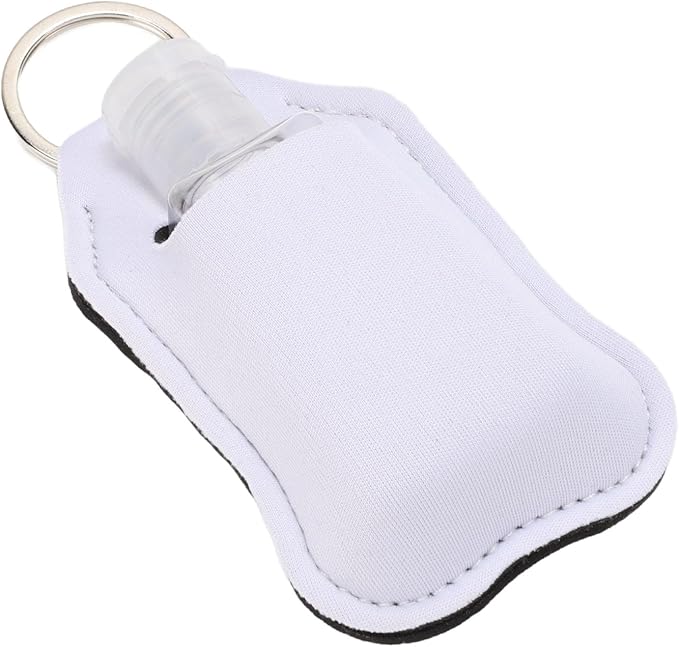 Pomya 30ml Refillable Travel Bottles | LeakProof Keychain Holders Set For Hand Sanitizer & Lotion (White)
