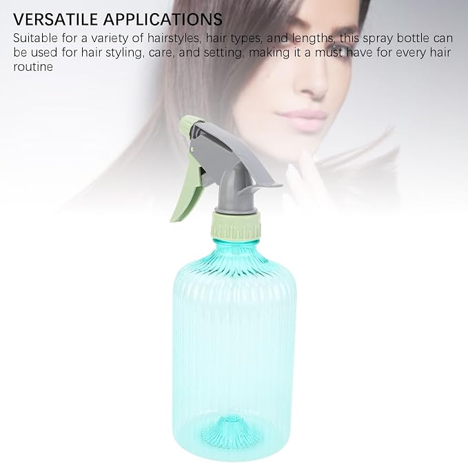 Hair Stylist Water Spray Bottle, Ultra Fine Mist Water Sprayer, 500ML Empty Hair Spray Bottle, Clear for Cleaning