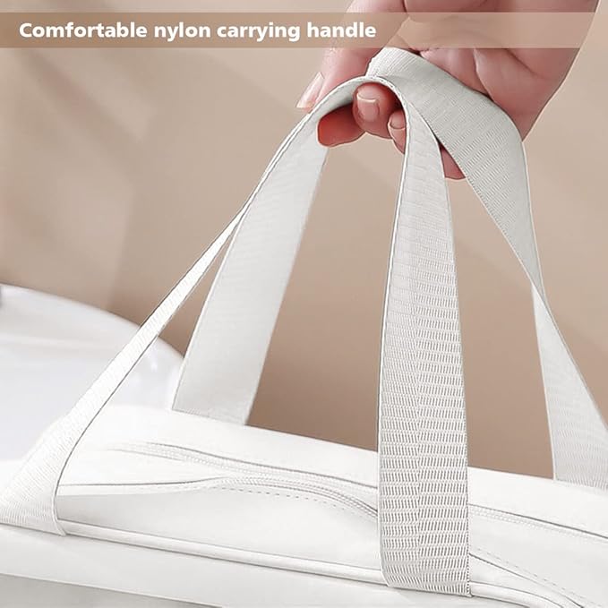 DAPOWER Travel Toiletry Bag for Women and Men, Matte Translucent Toiletry Bag with Handy Handle, Makeup Cosmetic Organizer Bag for Travel Toiletries Accessories (White-XL)