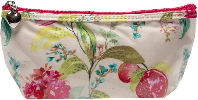 Jacaranda Living Extra Small Cosmetic Bag - Water-Resistant, PVC-Lined - Pomegranate