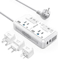 BESTEK Universal Travel Adapter Voltage Converter US to Europe 2000W 220V to 110V Converter with 2 USB Ports and EU/UK/AUS Plug Adapter for Hair Dryer/Curling Iron