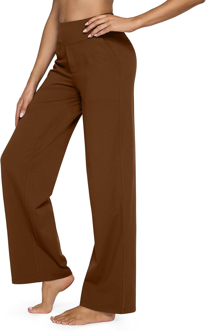 G4Free EverGoing Yoga Pants Women Wide Leg Pants with Pockets High Waist Stretch Dress Casual Sweatpants Petite/Regular/Tall