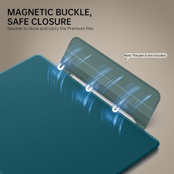 MoKo Magnetic Case for All-New 11" Kindle Scribe 2025(3rd Generation) & Kindle Scribe Colorsoft 2025(1st Generation) - Slim Folio Premium PU Leather Cover with Pen Clasp & Auto Sleep Wake, Turquoise